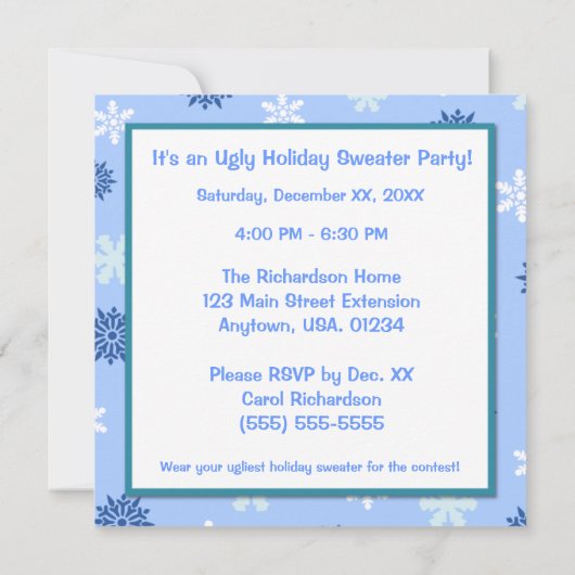 Geit in een Ugly Sweater Holiday Party Kaart (Achterkant)