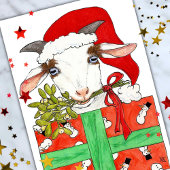 Geit Kerst ansichtkaart door Nicole Janes Feestdagenkaart