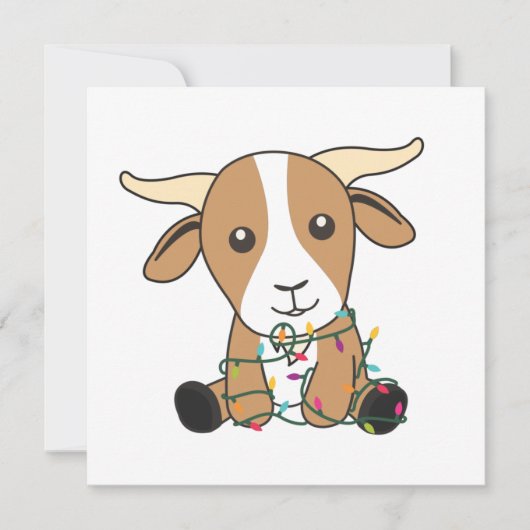 Geit Kerst Geiten Winter Dieren Kaart (Voorkant)