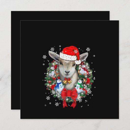 Geit Kerst Ornament Decoratie Cadeau X-mas Kaart (Voorkant / Achterkant)