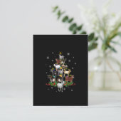Geit Kerstboom Sneeuw Geit Kerstmis Kaart (Staand voorkant)