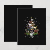 Geit Kerstboom Sneeuw Geit Kerstmis Kaart (Voorkant / Achterkant)