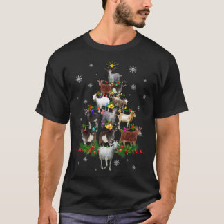 Geit Kerstboom Sneeuw Grappige Geit Xmas Gift T-SH T-shirt