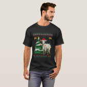 Geit Kerstboom Verlicht Santa Goat Lelijke Trui T-shirt (Voorkant volledig)