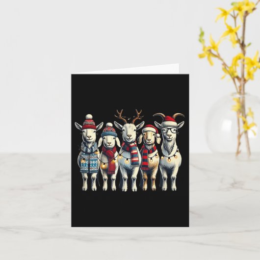 Geit Kerstmis Geiten Xmas Geit Lover Kaart (Gele Bloem)