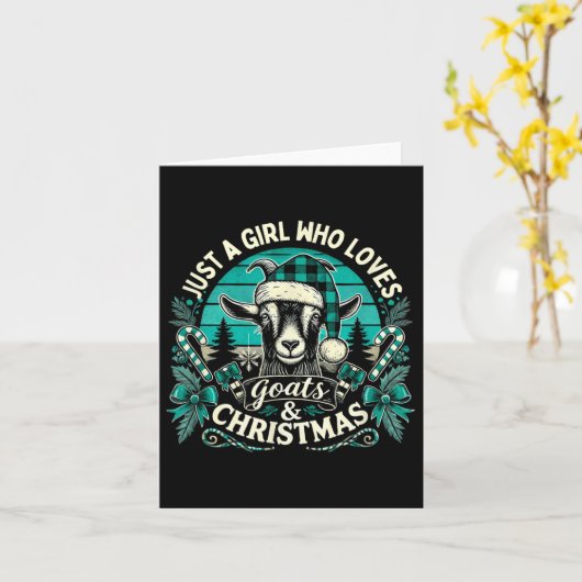 Geit Kerstmis Geiten Xmas Geit Lover Kaart (Gele Bloem)