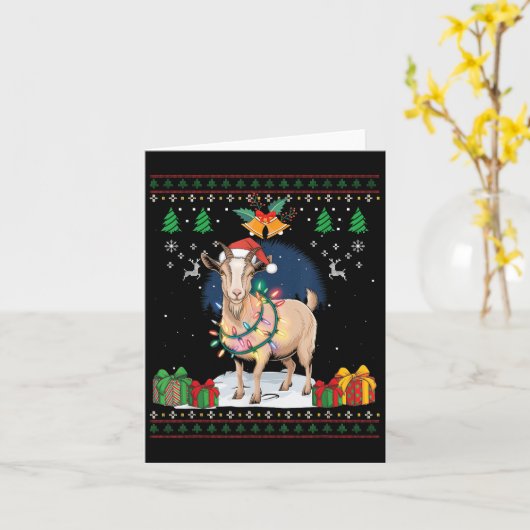 Geit Lelijke Kerst Trui Geit Liefhebber Boer Xmas Kaart (Gele Bloem)
