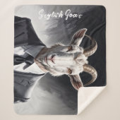 Geit man portret business moderne hoorns kunst sherpa deken (Voorkant)