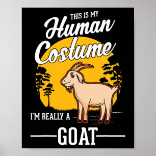 Geit Menselijk Kostuum Halloween Geit Poster