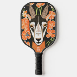 Geit met bloemen Gepersonaliseerde Pickleball Padd Paddle