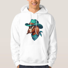 Geit met een stijlvol cowboy Pet en bandana Hoodie