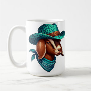 Geit met een stijlvol cowboy Pet en bandana Koffiemok