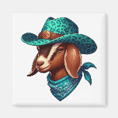 Geit met een stijlvol cowboy Pet en bandana Magneet (Voorkant)