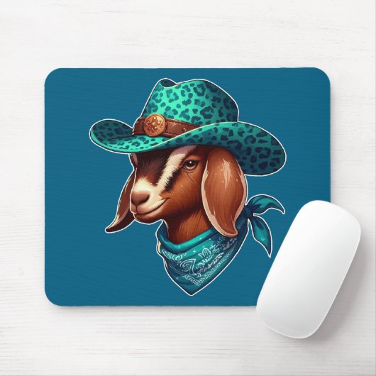 Geit met een stijlvol cowboy Pet en bandana Muismat (Met muis)