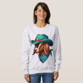 Geit met een stijlvol cowboy Pet en bandana Trui (Voorkant volledig)