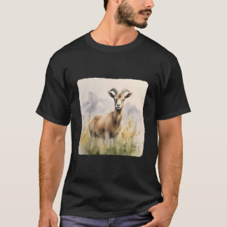 Geit Met Een Weilandgeit Grazend In Weiland Een T-shirt