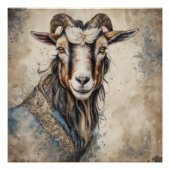 Geit met expressieve ogen print perfect poster (Voorkant)