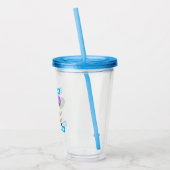 Geit met feestartikels acryl drinkbeker (Links)
