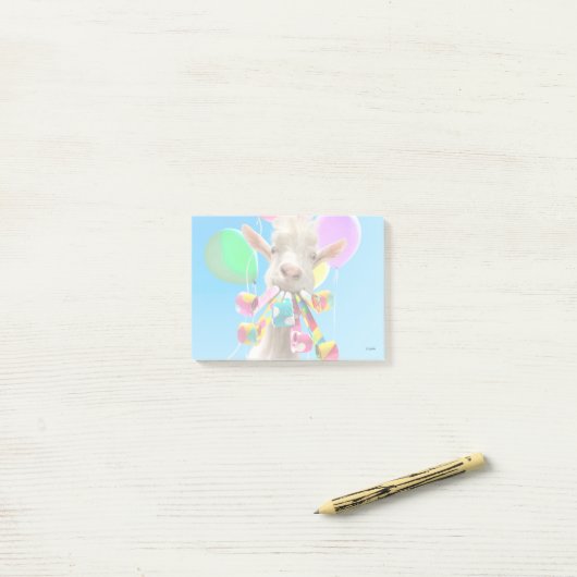Geit met feestartikels post-it® notes (Op bureau)