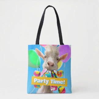 Geit met feestartikels tote bag