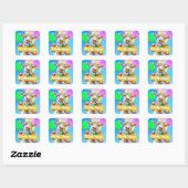 Geit met feestartikels vierkante sticker (Vel)