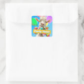 Geit met feestartikels vierkante sticker (Tas)