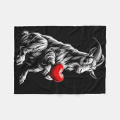 Geit met hart Valentijnsdag Schattig Valentijn Fleece Deken (Voorkant (Horizontaal))