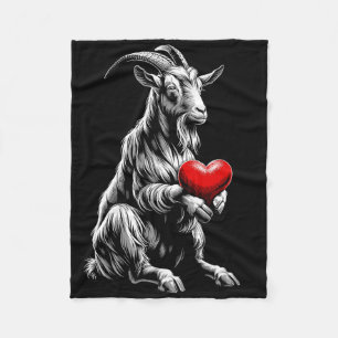 Geit met hart Valentijnsdag Schattig Valentijn Fleece Deken