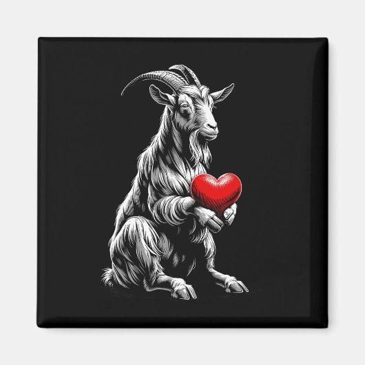 Geit met hart Valentijnsdag Schattig Valentijn Magneet (Voorkant)