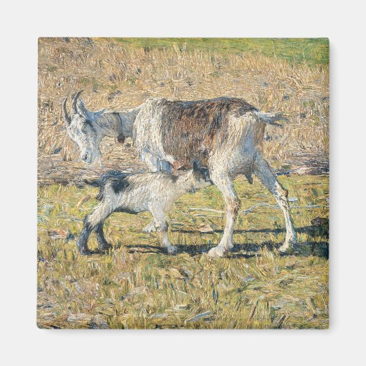 Geit met jong (van Segantini) Magneet (Voorkant)