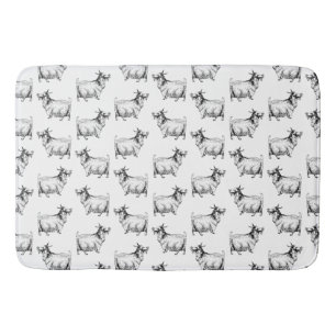 geit met leder Antiek kunst KLANT BG-KLEUR Badmat