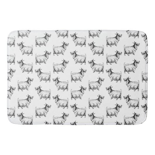  geit met leder Antiek kunst KLANT BG-KLEUR Badmat (Voorkant)