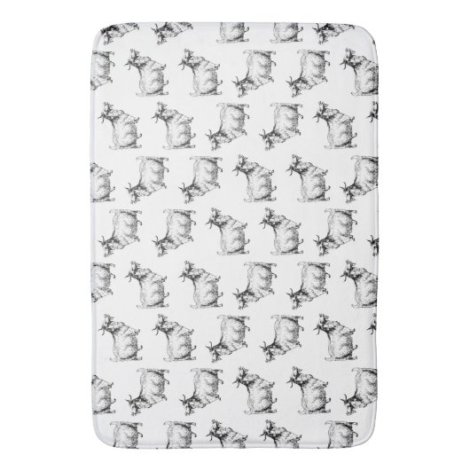  geit met leder Antiek kunst KLANT BG-KLEUR Badmat (Voorkant Verticaal)