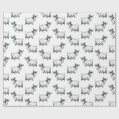  geit met leder Antiek kunst KLANT BG-KLEUR Cadeaupapier (Vlak)