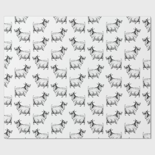  geit met leder Antiek kunst KLANT BG-KLEUR Cadeaupapier (Vlak)