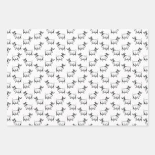 geit met lederkunst, aangepast op ACHTERGROND Inpakpapier Vel