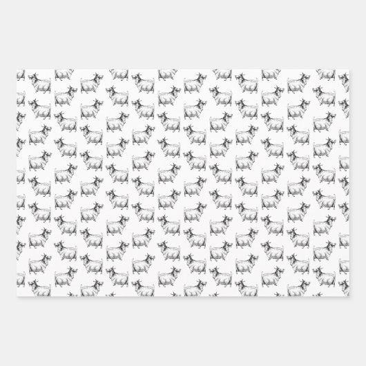 geit met lederkunst, aangepast op ACHTERGROND Inpakpapier Vel (Voorkant)