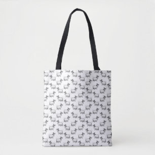 geit met lederkunst, aangepast op ACHTERGROND Tote Bag