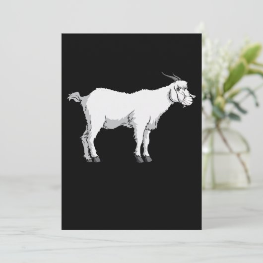 Geit met medisch gezichtsmasker save the date (Staand voorkant)