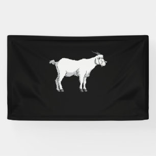 Geit met medisch gezichtsmasker spandoek