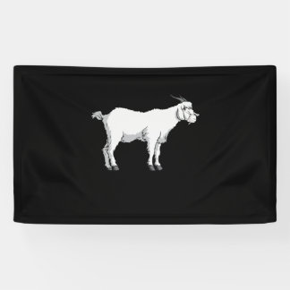 Geit met medisch gezichtsmasker spandoek