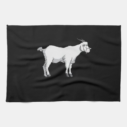 Geit met medisch gezichtsmasker theedoek (Horizontaal)