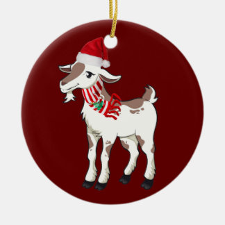 Geit met Pet kerst Keramisch Ornament