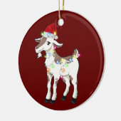 Geit met Pet kerst Keramisch Ornament (Links)