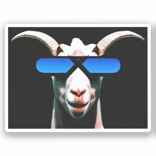 Geit met zonnebril Sticker (Voorkant)