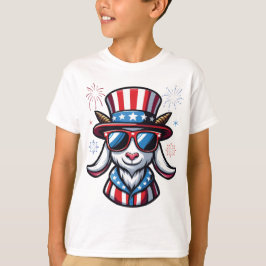 Geit Patriottisch 4 juli Geit Amerikaanse Vlag USA T-shirt