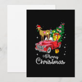 Geit Rijdt Rode Auto Kerstmis Feestdagenkaart (Voorkant / Achterkant)
