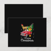 Geit Rijdt Rode Truck Kerst Pyjama Uitnodiging Briefkaart (Voorkant / Achterkant)