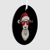 Geit Santa Hoed Grappig Schattig Boerderij Dier Bo Ornament (voorkant)