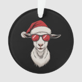 Geit Santa Hoed Grappig Schattig Boerderij Dier Bo Ornament (voorkant)